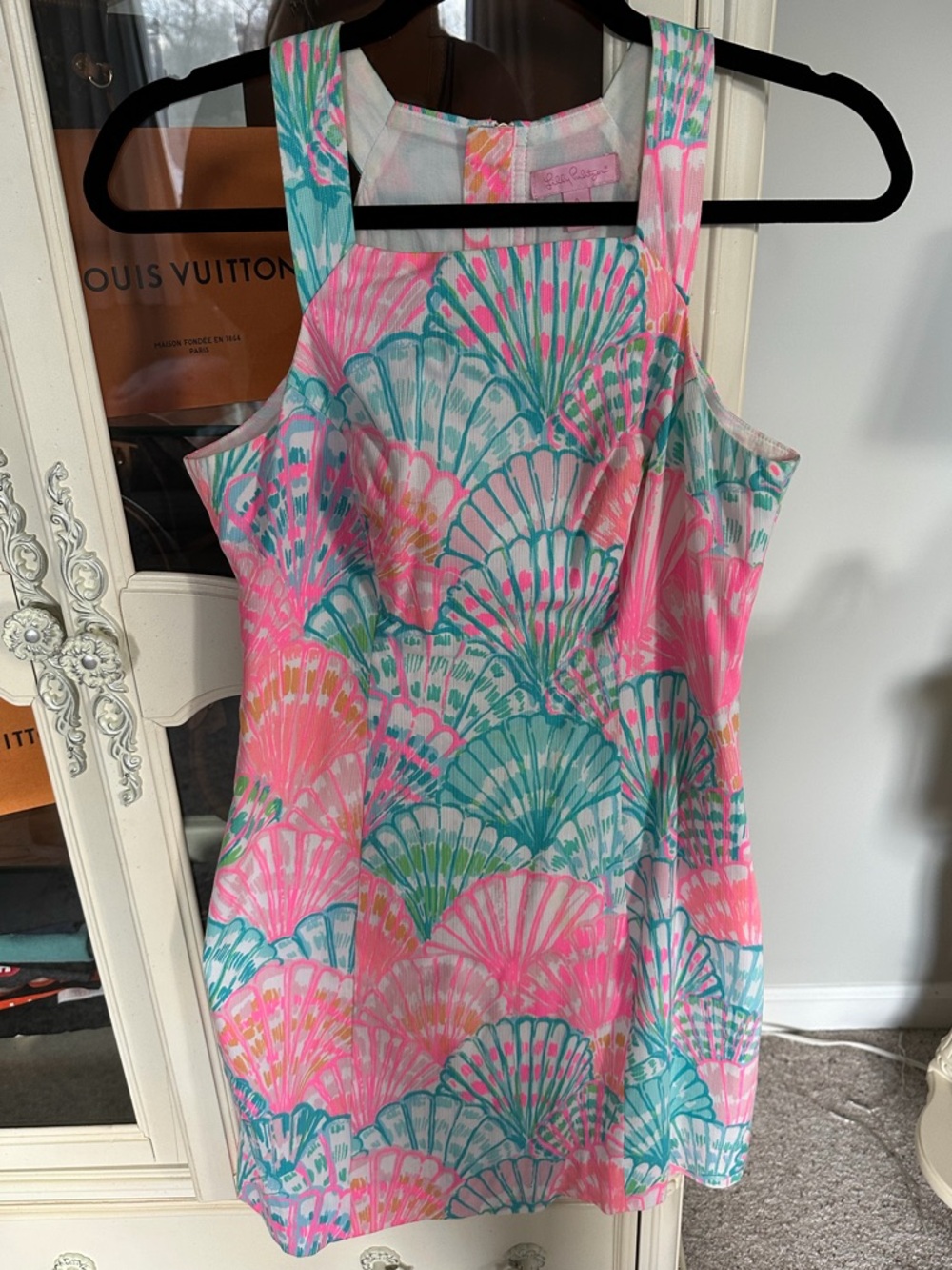 Lilly Pulitzer Pink, Aqua & Coral Shell-Print Shift Dress